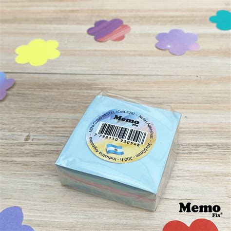 Notas Adhesivas Mini Cubo Pastel Memo Fix Celeste