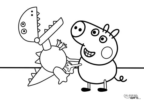 George’s Dinosaur Peppa Pig Colouring Page - Colouring Crafts