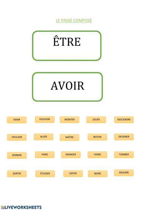 Passé composé interactive activity for 2 eso You can do the exercises