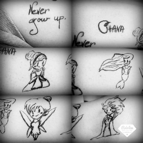 Princess Disney Tattoos Blackandwhite Princesse Tatouage