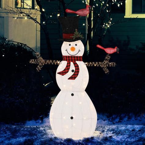 Veikous 5 Ft Outdoor Lighted Christmas Decoration Snowman Yard Decor