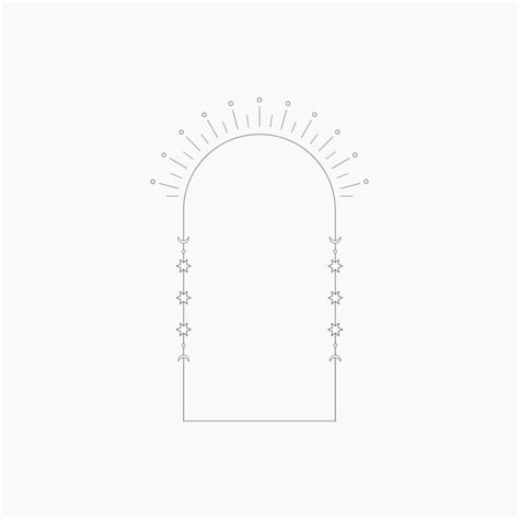 Premium Vector Celestial Monoline Arch Frame Element