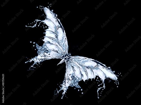 Butterfly made of water splashes Stock Vector | Adobe Stock