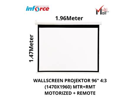 Promo Layar Screen Projector 96 4 3 Motorized Remote Gantung