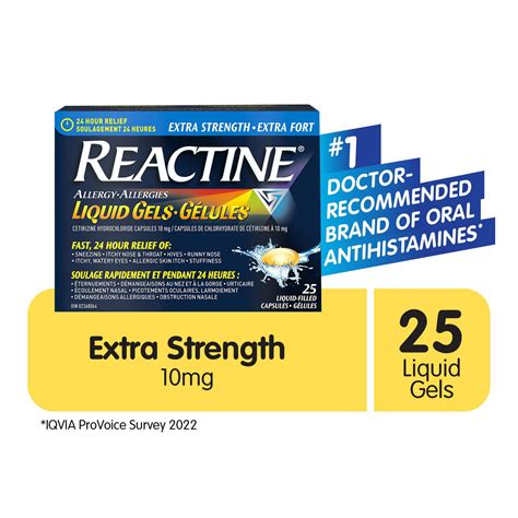 Reactine Extra Strength Antihistamine Liquid Gel 10mg Cetirizine