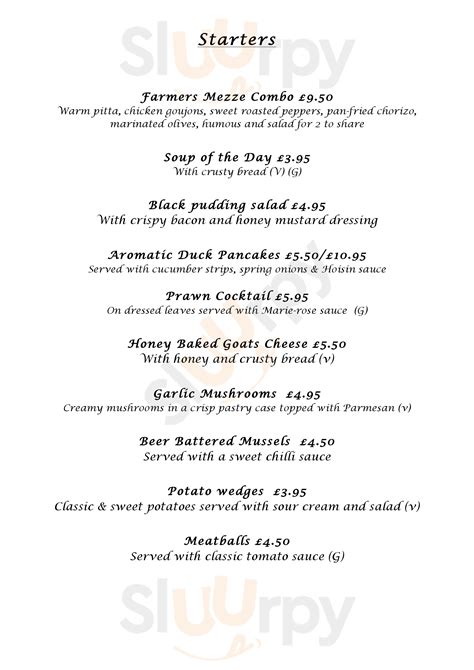 The Farmers Arms Scorton menù Richmond Main Menu Sluurpy