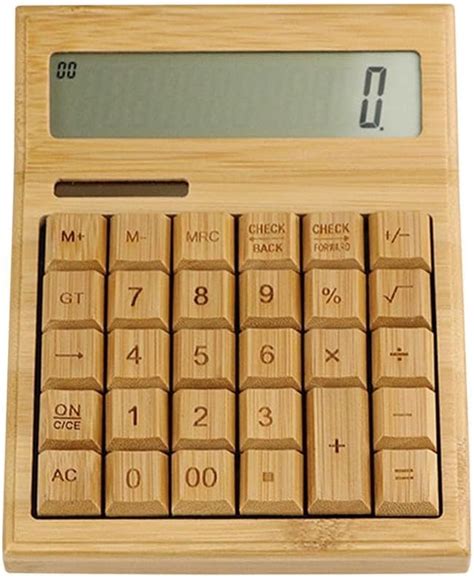 Calculatrice En Bambou Nergie Solaire Chiffres Avec Cran Lcd Et