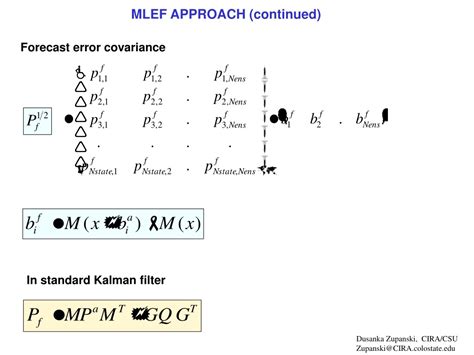 PPT Maximum Likelihood Ensemble Filter For Data Assimilation And