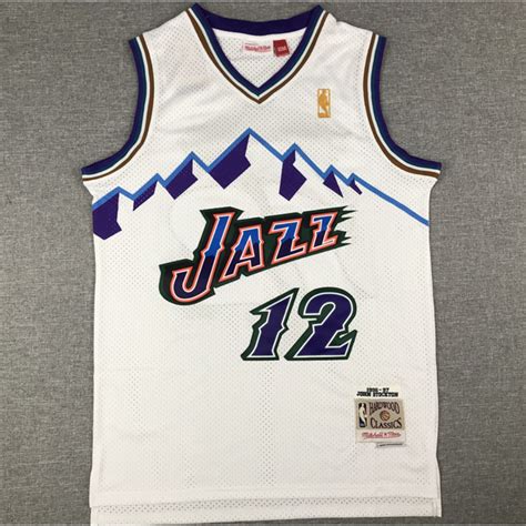 1996 97 New Nba Mens Utah Jazz 12 John Stockton Mandn Retro Embroidery