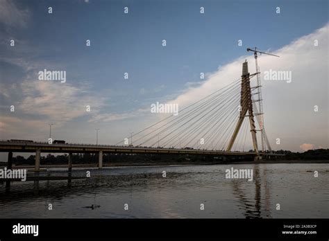 DELHI, INDIA, SEPTEMBER 01, 2019: View of the Signature bridge being ...