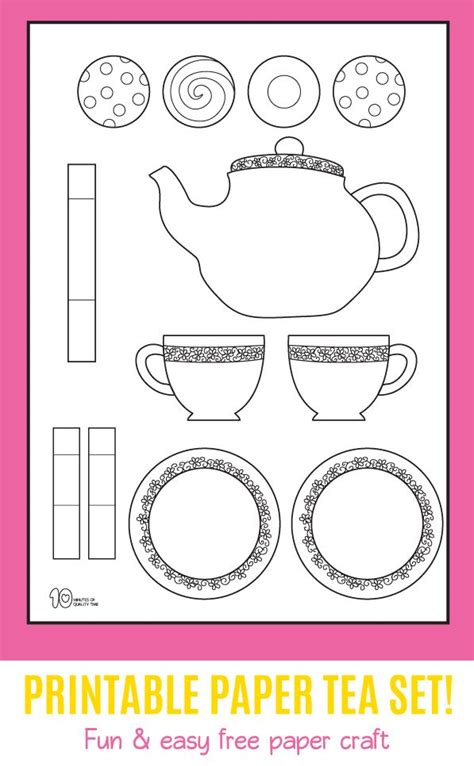 Printable Paper Tea Set Fun And Easy Free Paper Craft Tea Crafts Tea