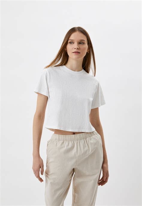 Футболка UNIQLO укороченная, цвет: белый, RTLACK551501 — купить в ...