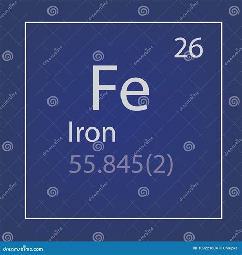 Iron Fe Chemical Element Icon Stock Vector Illustration Of Common