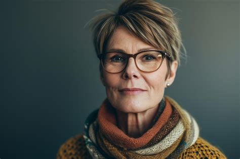 Premium Photo An Older Woman Wearing Glasses And A Scarf