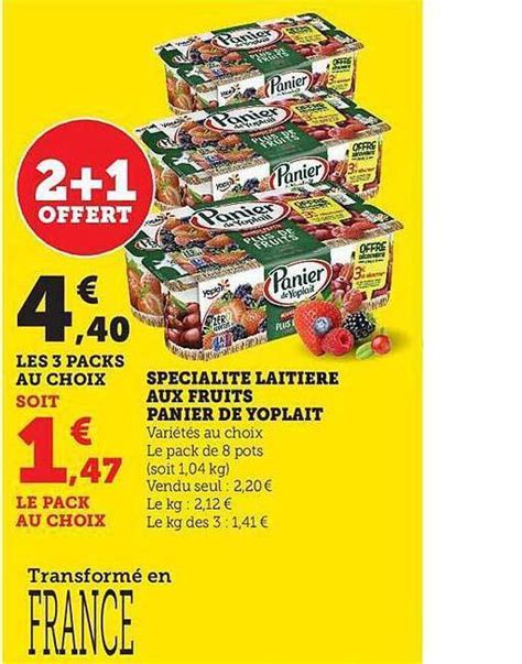 Promo Spécialité laitière aux fruits panier de yoplait chez Hyper U