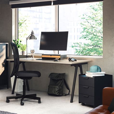 TROTTEN meja, krem/antrasit, 120x60 cm | IKEA Indonesia