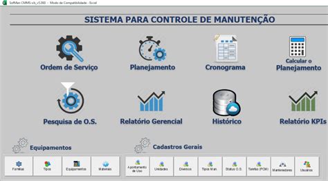 Planilha de Gestão da Manutenção CMMS 5 0 1 Guia do Excel