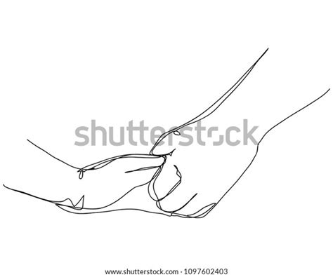 Continuous Line Drawing Man Woman Holding Stock Vector Royalty Free 1097602403 Shutterstock