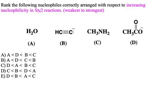 Answered Rank The Following Nucleophiles Bartleby