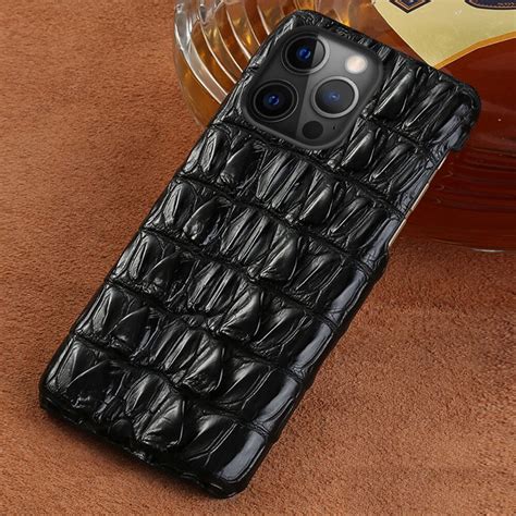 Funda De Tel Fono De Piel De Cocodrilo Aut Ntica Para Apple Iphone