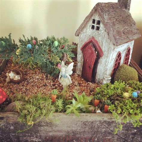 A Small Fairy Garden In A Wooden Box