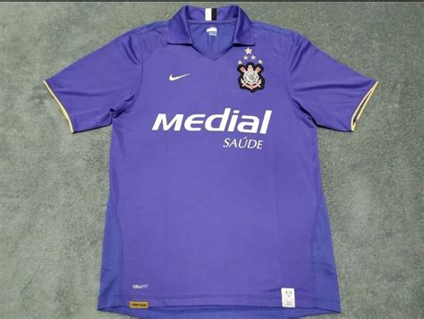 Camisa 3 Roxa Corinthians 2008 Original Nike Medial Tam P Camisa