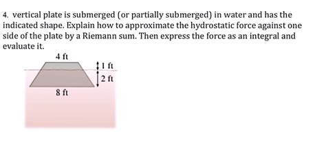 Solved Vertical Plate Is Submerged Or Partially Submerged In Water