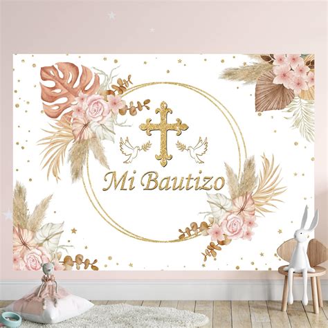 Amazon AIBIIN 7x5ft Mi Bautizo Backdrop For Girls God Bless First