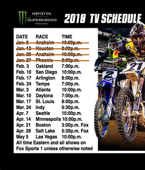 Supercross Tv Schedule Norah Annelise