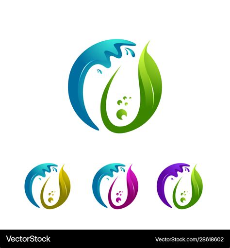 Modern Leaf And Water Drop Abstract Logo Te Vector Image