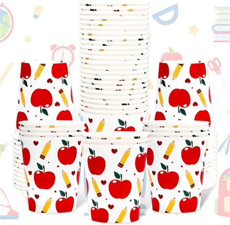 Amazon Whaline 50 Pcs Back To School Party Paper Cups 9 Oz Pencil