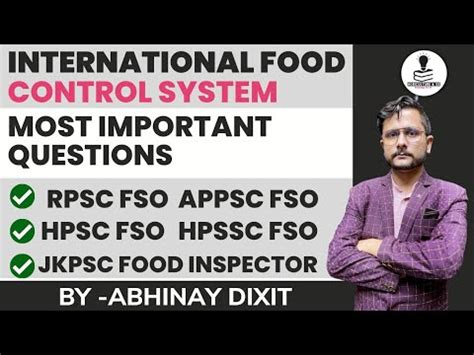 International Food Control System Important MCQs RPSC FSO HPSC FSO