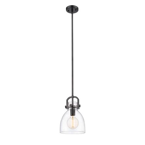 Innovations Newton Bell Light Matte Black Shaded Pendant Light With