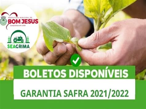 Atenção Prefeitura comunica aos agricultores que boletos do Garantia