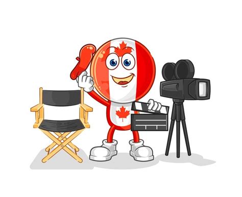 Premium Vector Canada Flag Head Director Mascot Cartoon Vector