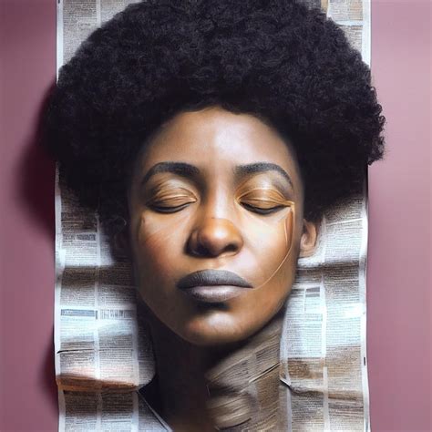 Colagem de retrato de mulher afro americana feita de renderização 3d de