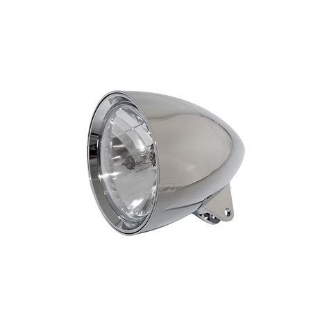 Faro Moto Anteriore Bates Style Alogeno Classic Highsider Cromato