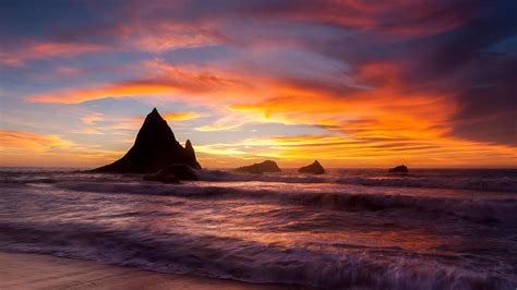 martins beach sunset 5k iMac Wallpaper Download | AllMacWallpaper