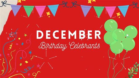 December Birthday Celebrants 2021 Youtube