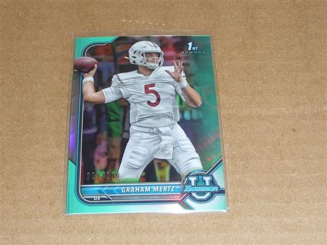 Bowman Chrome University Graham Mertz Aqua Refractor J Ebay