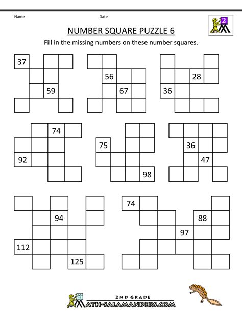 Number Square Worksheets Number Square Puzzle 6 1000×1294 Math