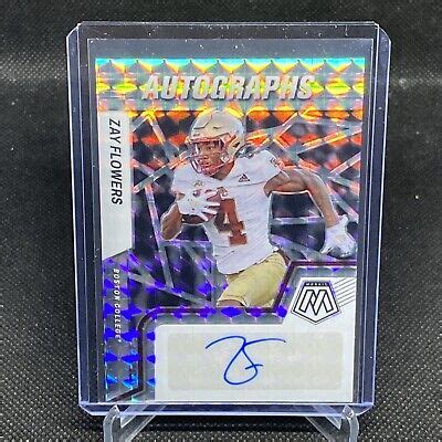 2023 Panini Mosaic Draft Picks ZAY FLOWERS Autograph Silver Prizm RC