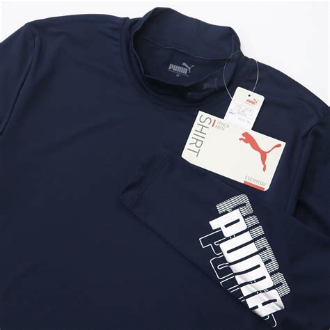 未使用 送料390円可能商品 プーマ PUMA ゴルフ GOLF 新品 メンズ 今着用 コンプレッション 長袖 ハイネックシャツ 紺