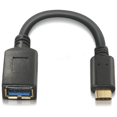 Nanocable Cable USB 3 1 Tipo C A USB Tipo A Macho Hembra Negro 15cm