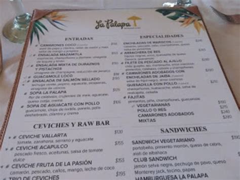 Las Palapas Menu