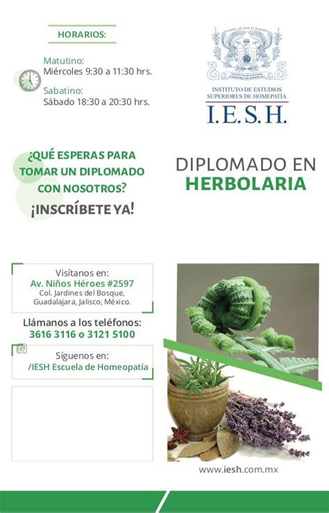 Diplomado En Herbolaría Iesh