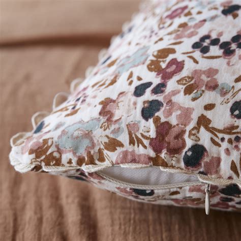 Coussin carré gaze de coton 40 x 40 cm Constance Beige pampa Déco