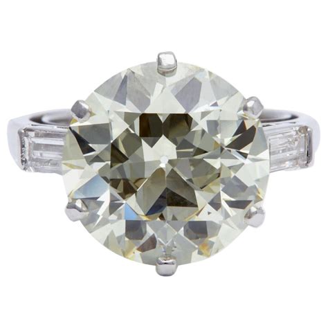 Art Deco French Gia Carats Old European Cut Diamond Platinum Ring