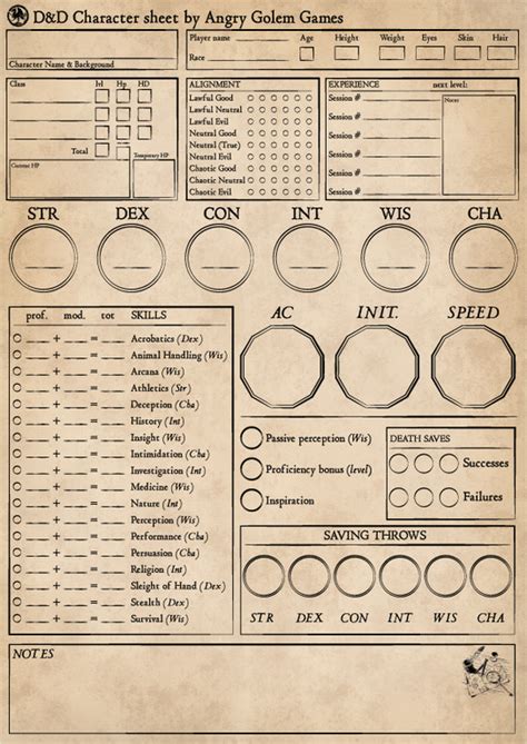 Dnd 5e Character Sheet Google Sheets