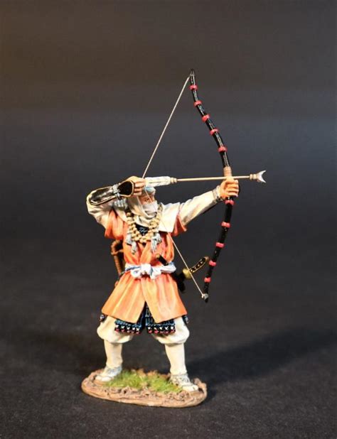 Warrior Monk With Yumi Orange Robes Black Bow The Gempei War 1180